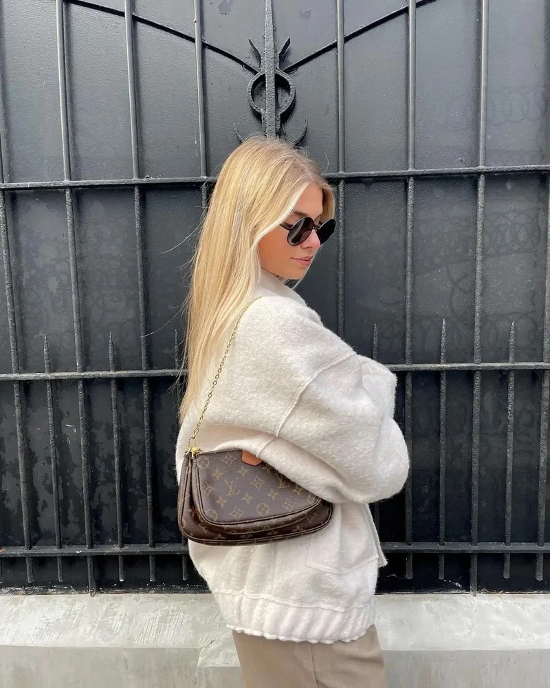 Übergroße Tweed Bomberjacke
