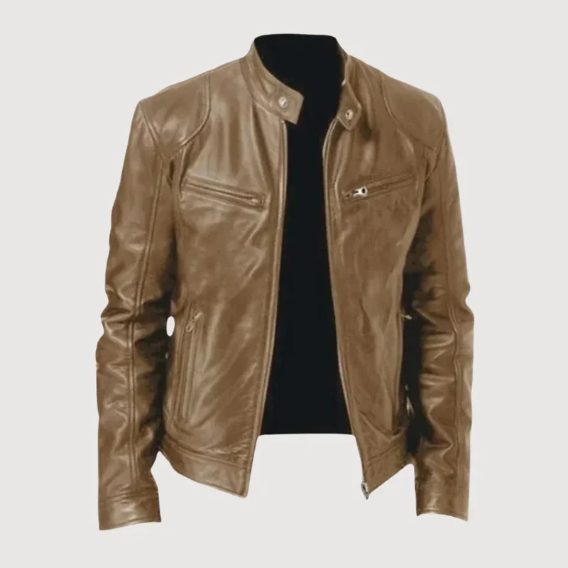 Stilvolle Biker Herren Lederjacke