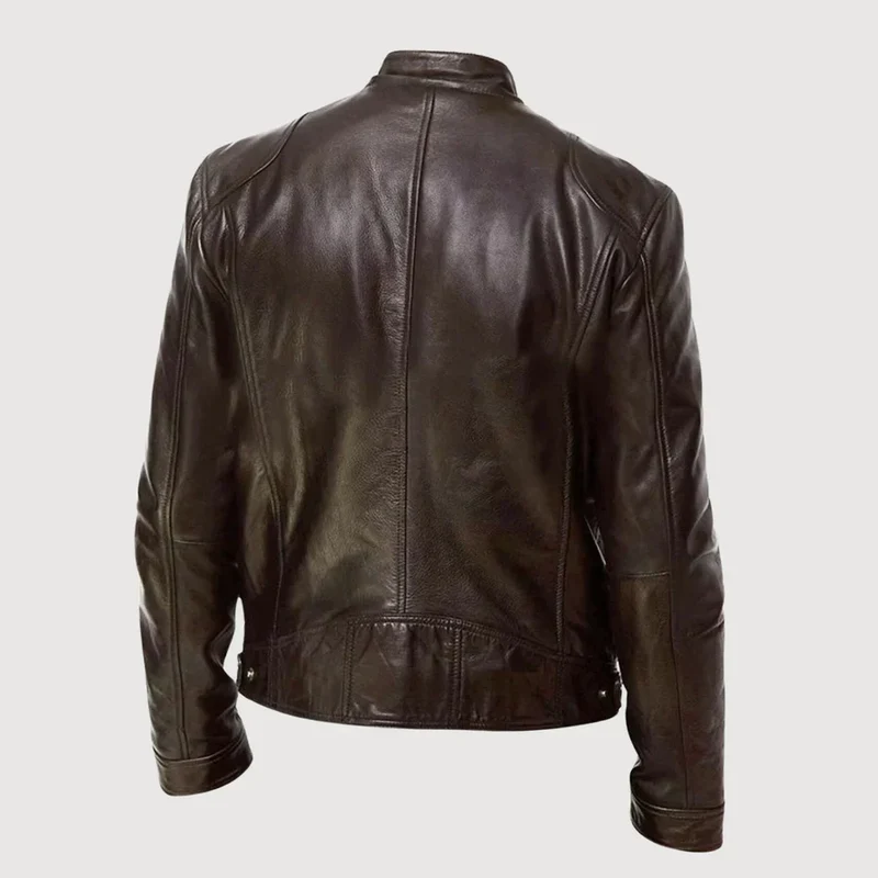 Stilvolle Biker Herren Lederjacke