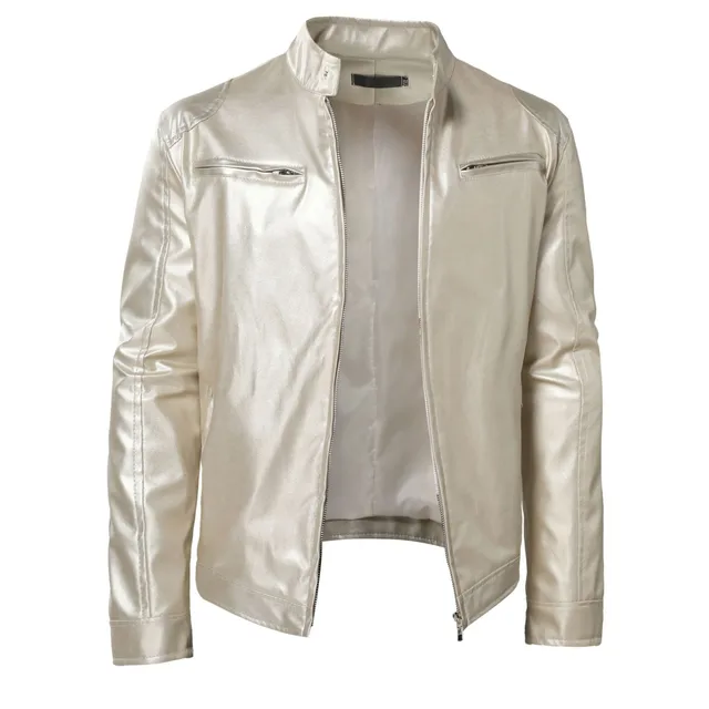 Stilvolle Biker Herren Lederjacke