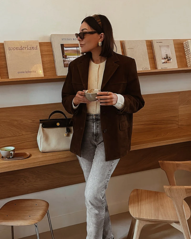 Klassischer Wildleder Blazer für Damen