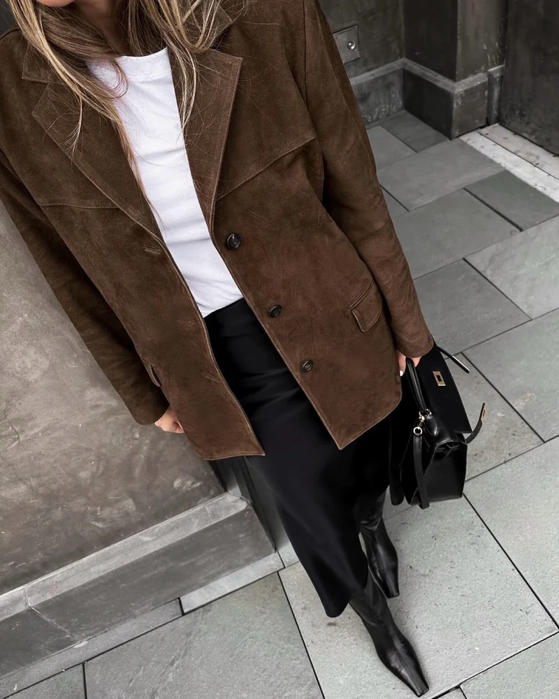 Klassischer Wildleder Blazer für Damen