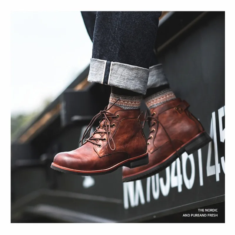 Retro Winter Schnürstiefel