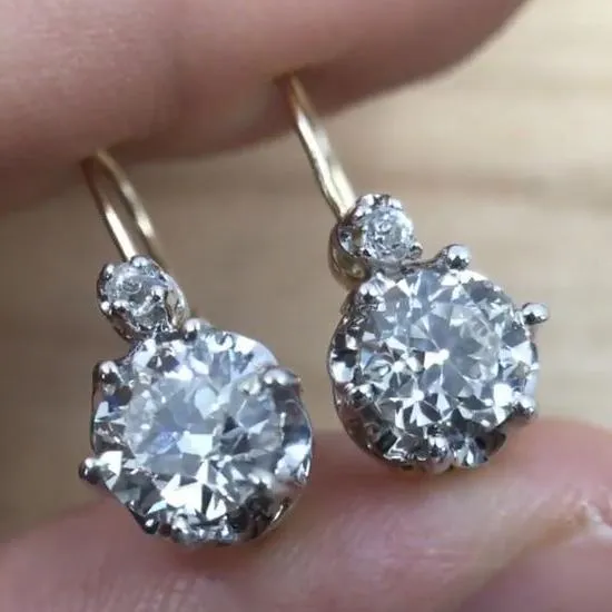 Vintage Zirkonia Platin-Ohrringe
