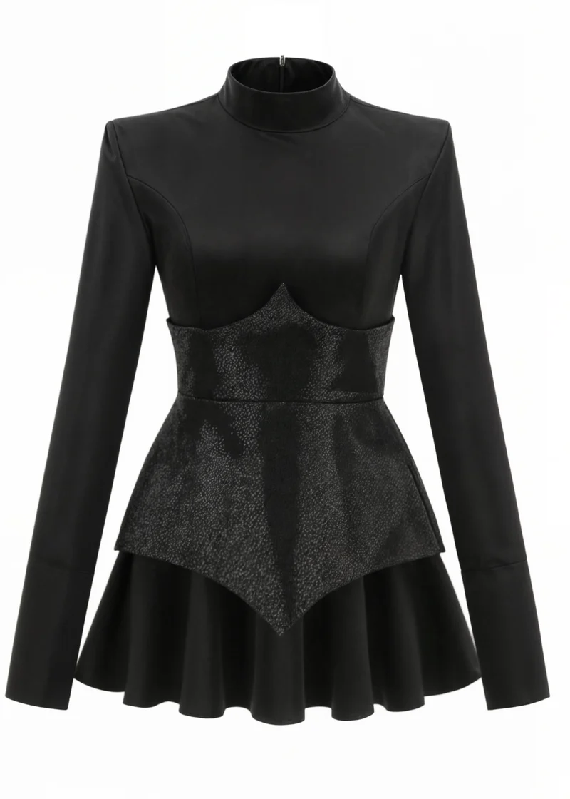 Charlotte | Pailletten-Patch-Minikleid