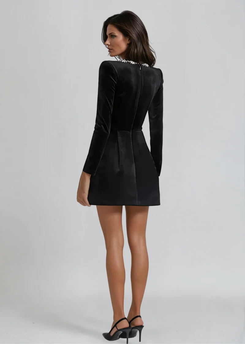 Violett | Samt-Minikleid