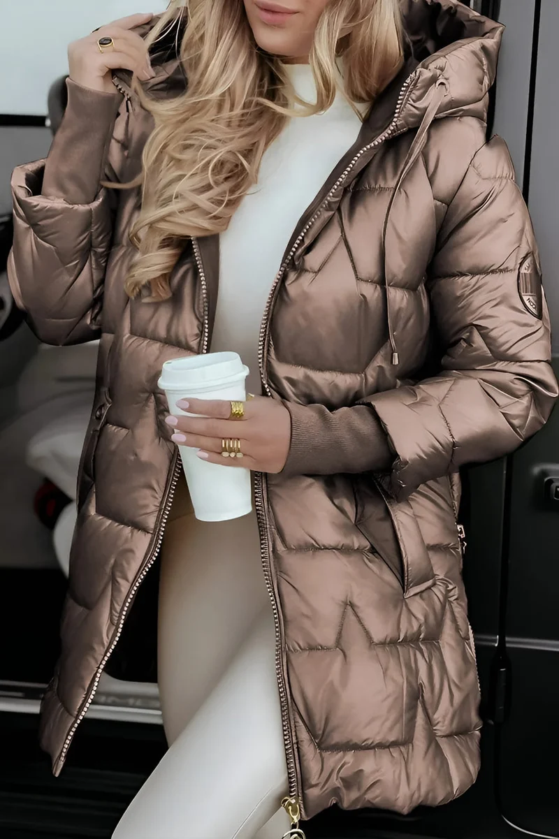 Johanna | Damen warme lange gesteppte Pufferjacke für Herbst