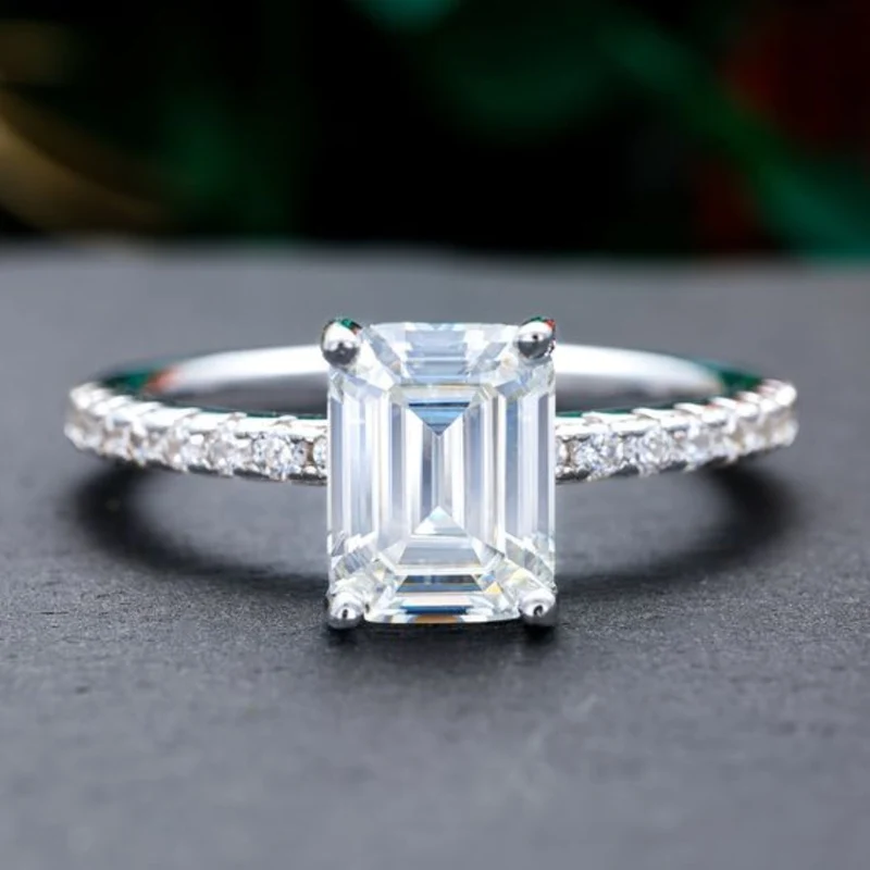 Vintage Weißer Kristall Silber Zirkonia Ring