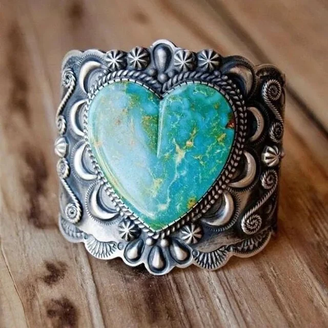 Vintage Türkis Herz Ring in Silber