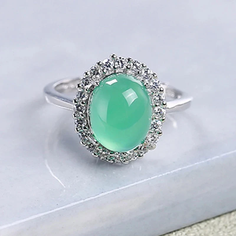 Vintage Smaragd Stein Ring in Silber