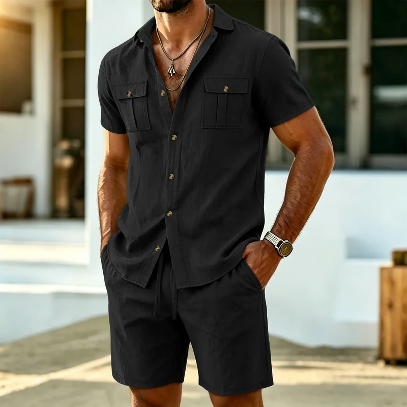 Toby | Lässiges Leinen Herren Set für Warme Tage