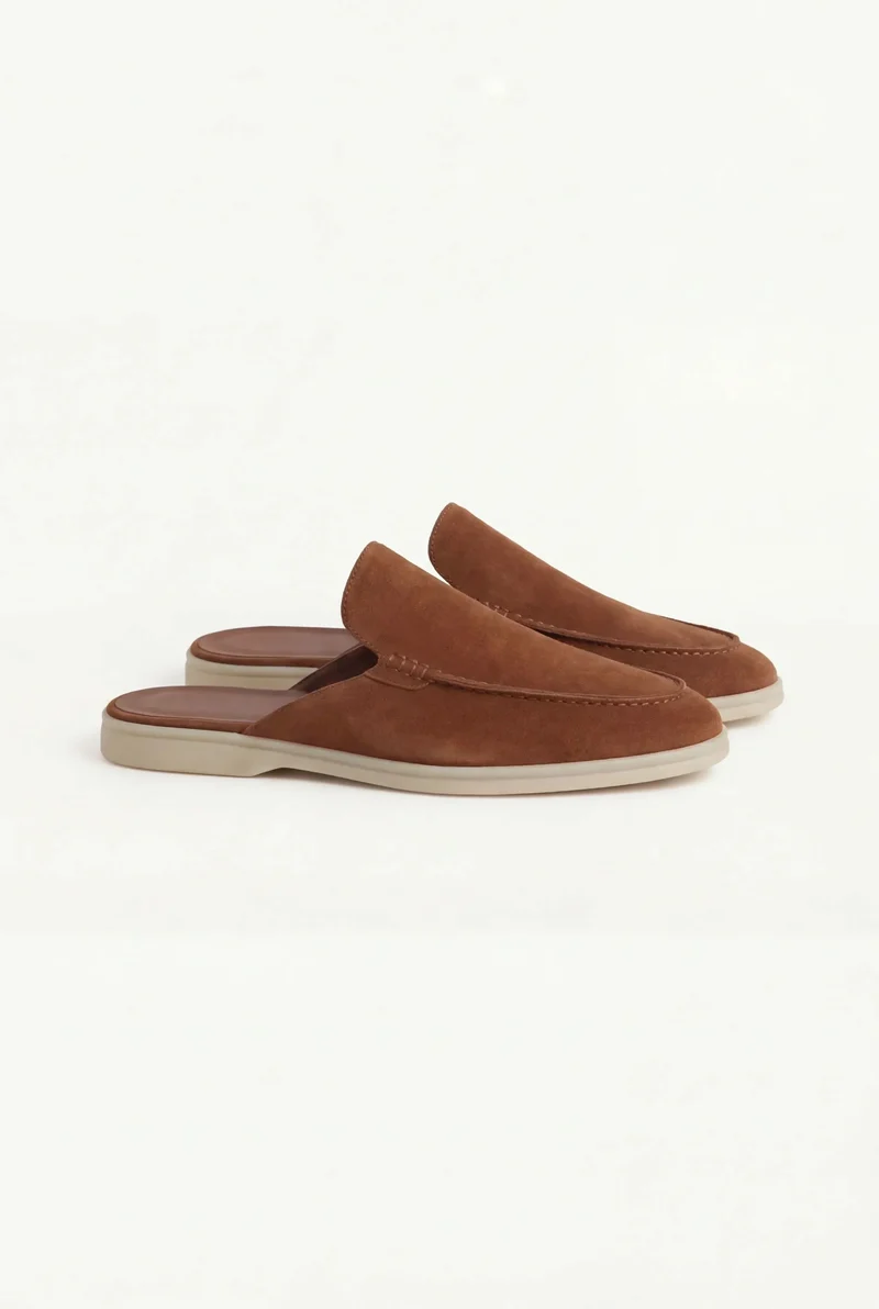 Bordeauxroter Veloursleder-Mule