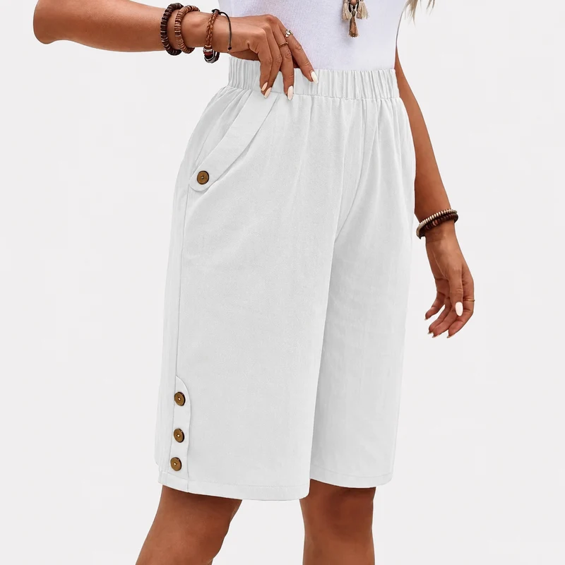 Anouk - Luftige Bermuda mit Knopfdetails