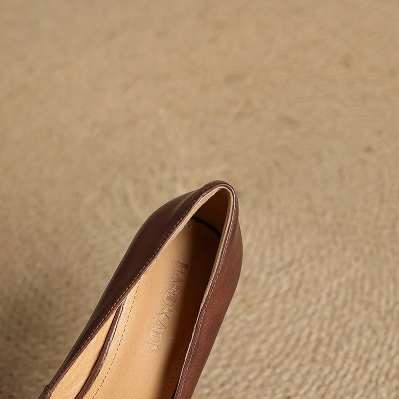 Elviera Quadratische Lederpumps