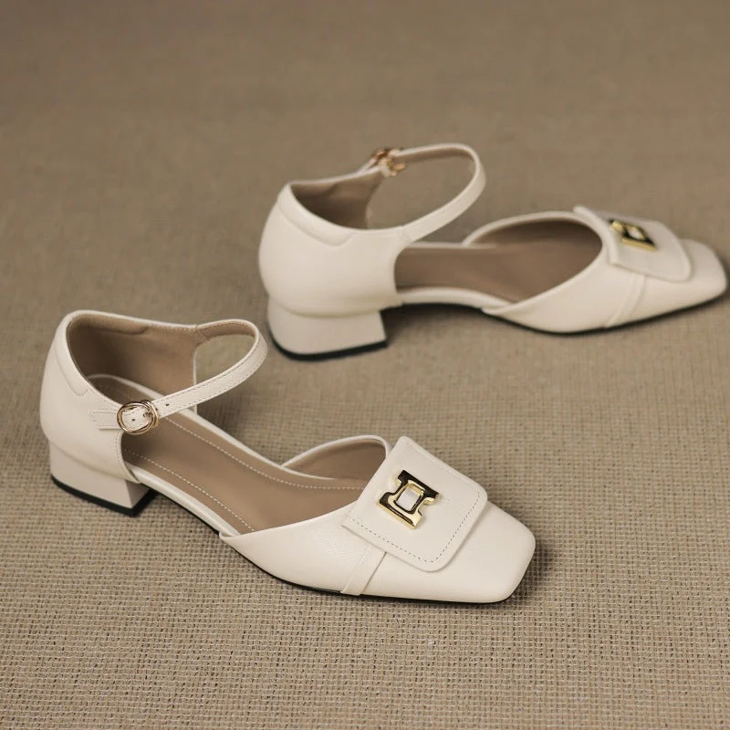 Elvane Schnalle Leder Mary-Janes
