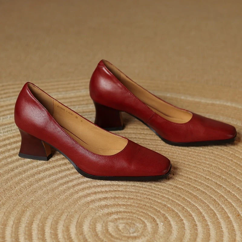 Oriel Leder Quadrat Pumps