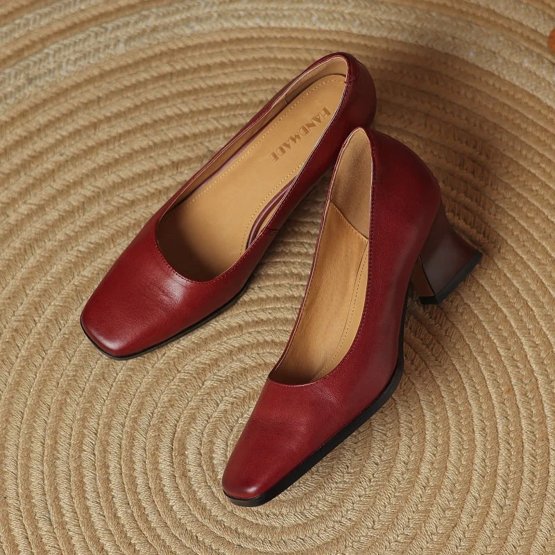 Oriel Leder Quadrat Pumps