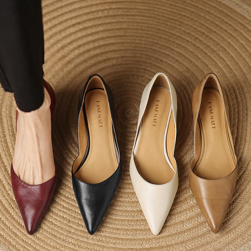 Ceyra Leder Kitten Heels