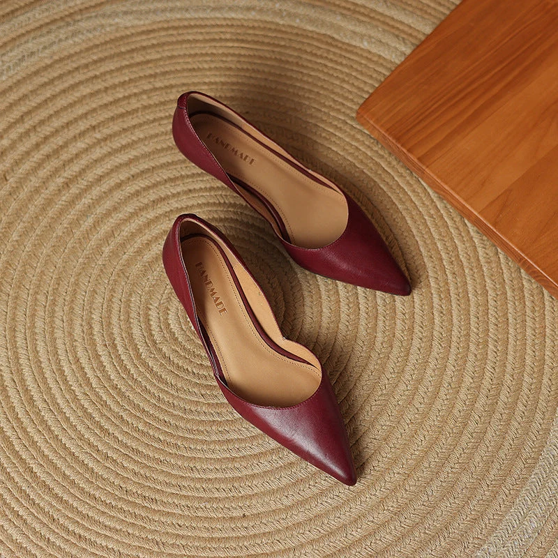 Ceyra Leder Kitten Heels