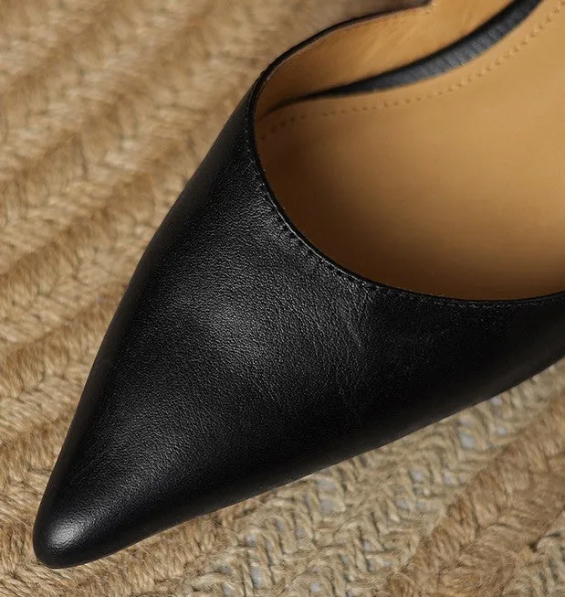 Ceyra Leder Kitten Heels