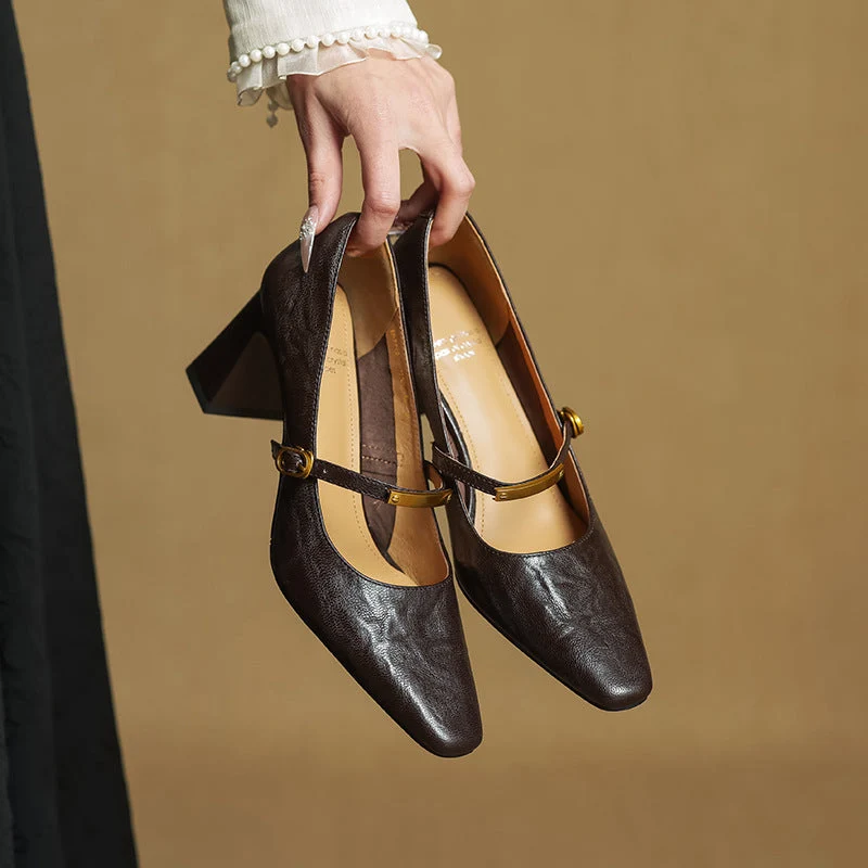 Marleon Leder Riemchen Pumps