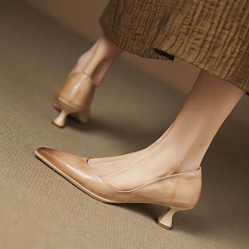 Calenne Leder Kitten Heels