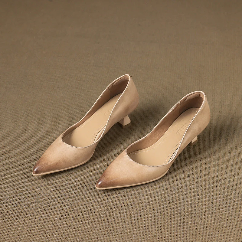 Calenne Leder Kitten Heels