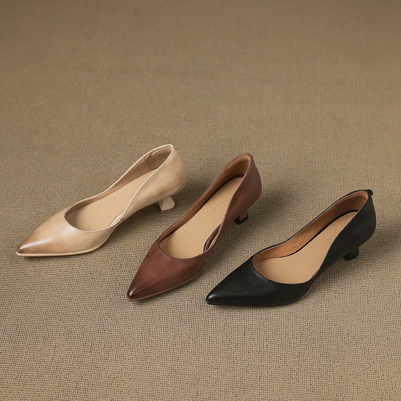 Calenne Leder Kitten Heels