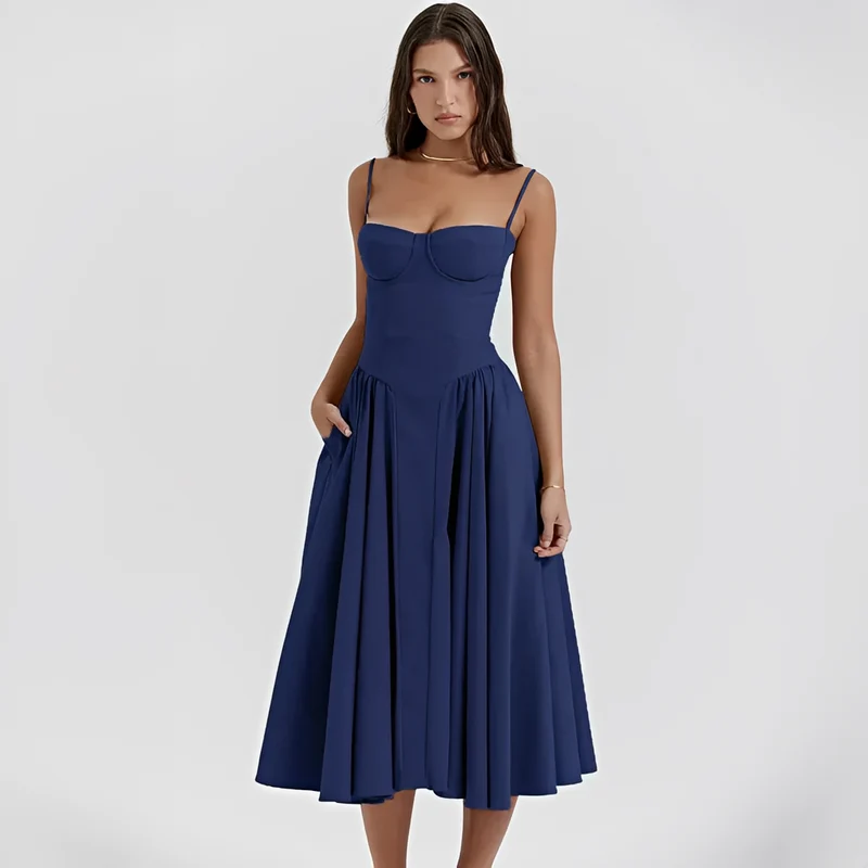 Michaela - Stilvolles und elegantes Kleid in Midi-Länge