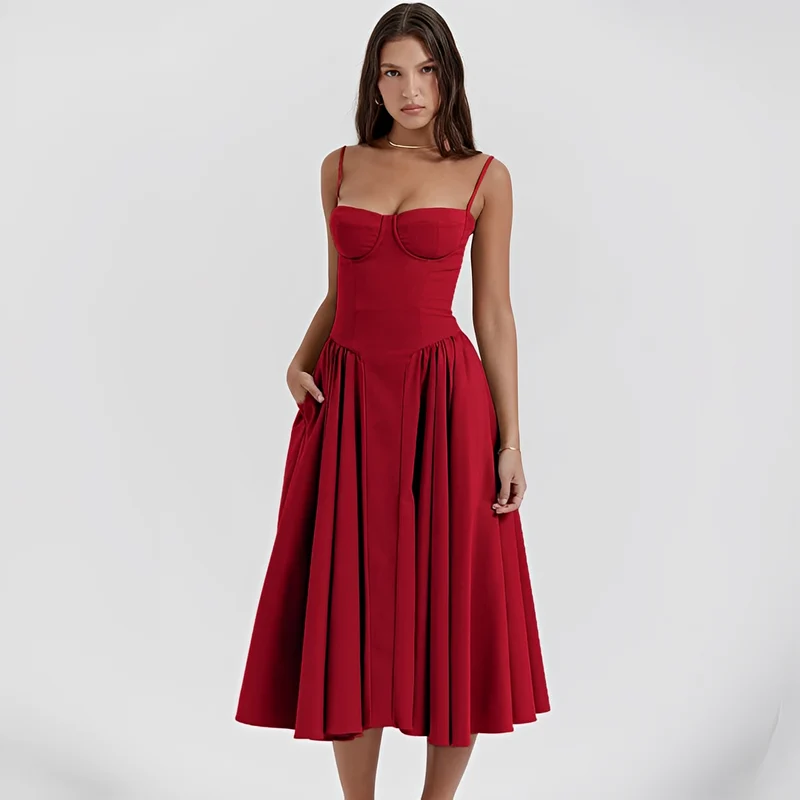 Michaela - Stilvolles und elegantes Kleid in Midi-Länge