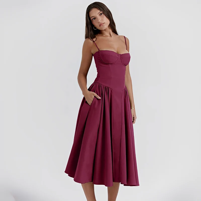 Michaela - Stilvolles und elegantes Kleid in Midi-Länge