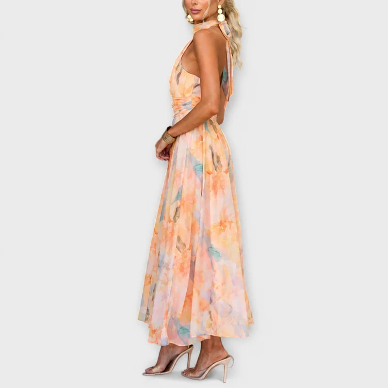 Elettra - Elegantes und fließendes Kleid mit offenem Rücken