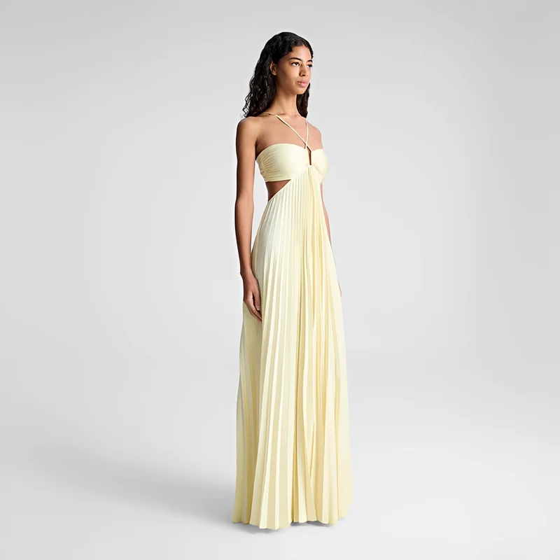 Sienna - Schickes langes Kleid mit Falten
