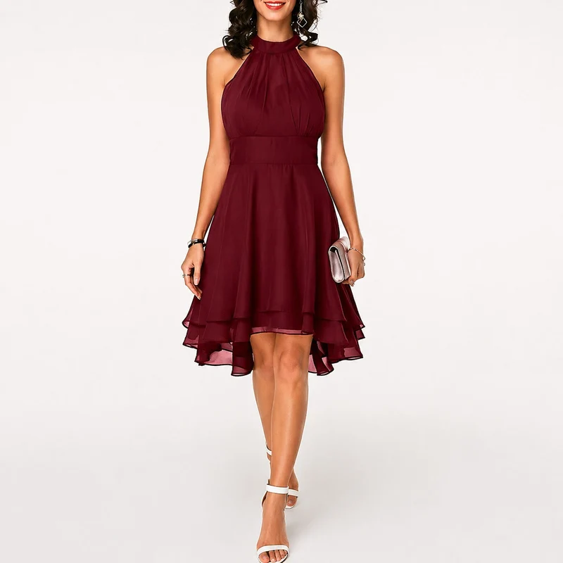 Kristina - Stilvolles kurzes Neckholderkleid