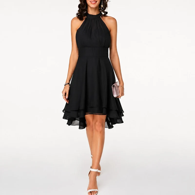 Kristina - Stilvolles kurzes Neckholderkleid