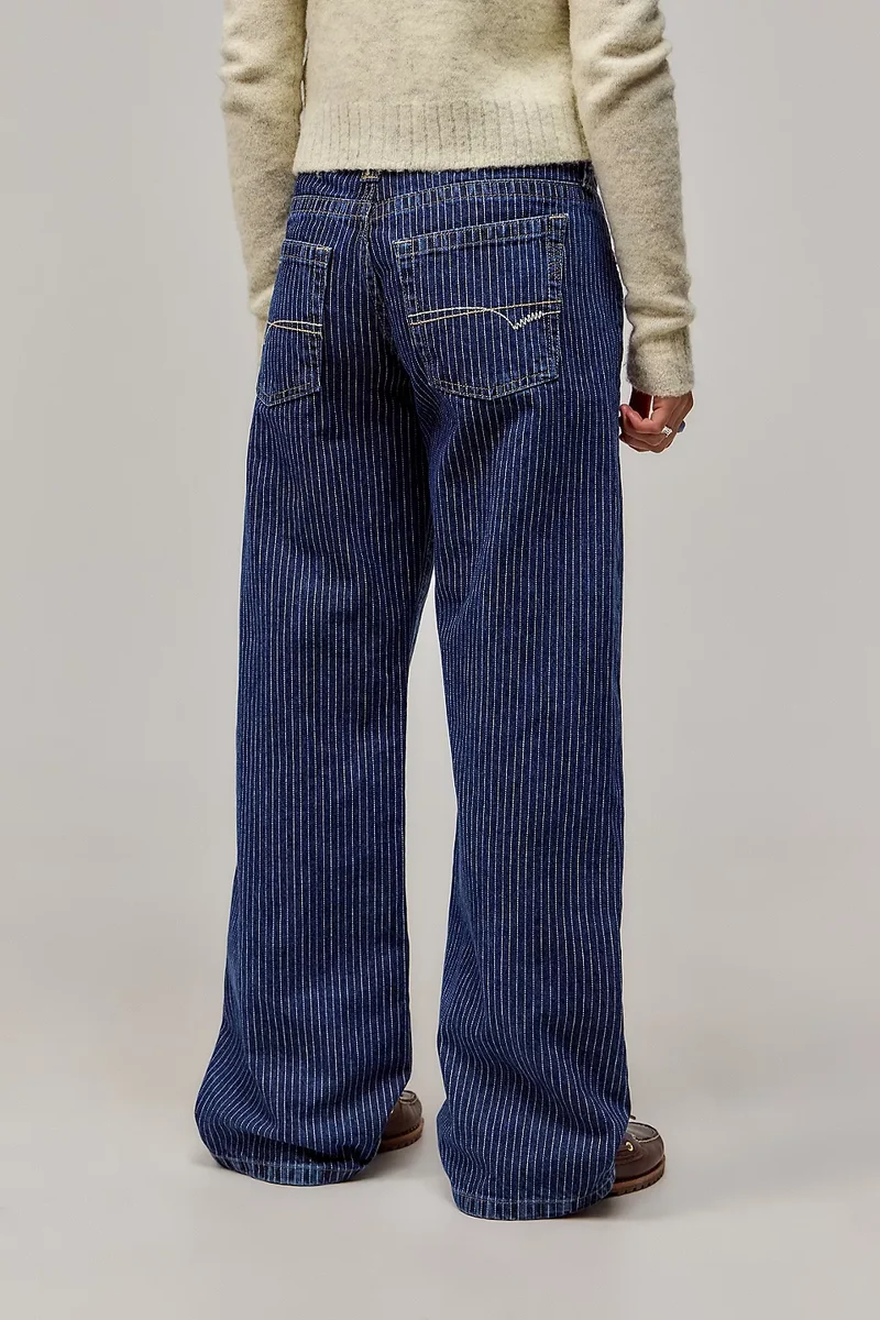 Nadelstreifen Low Waist Jeans