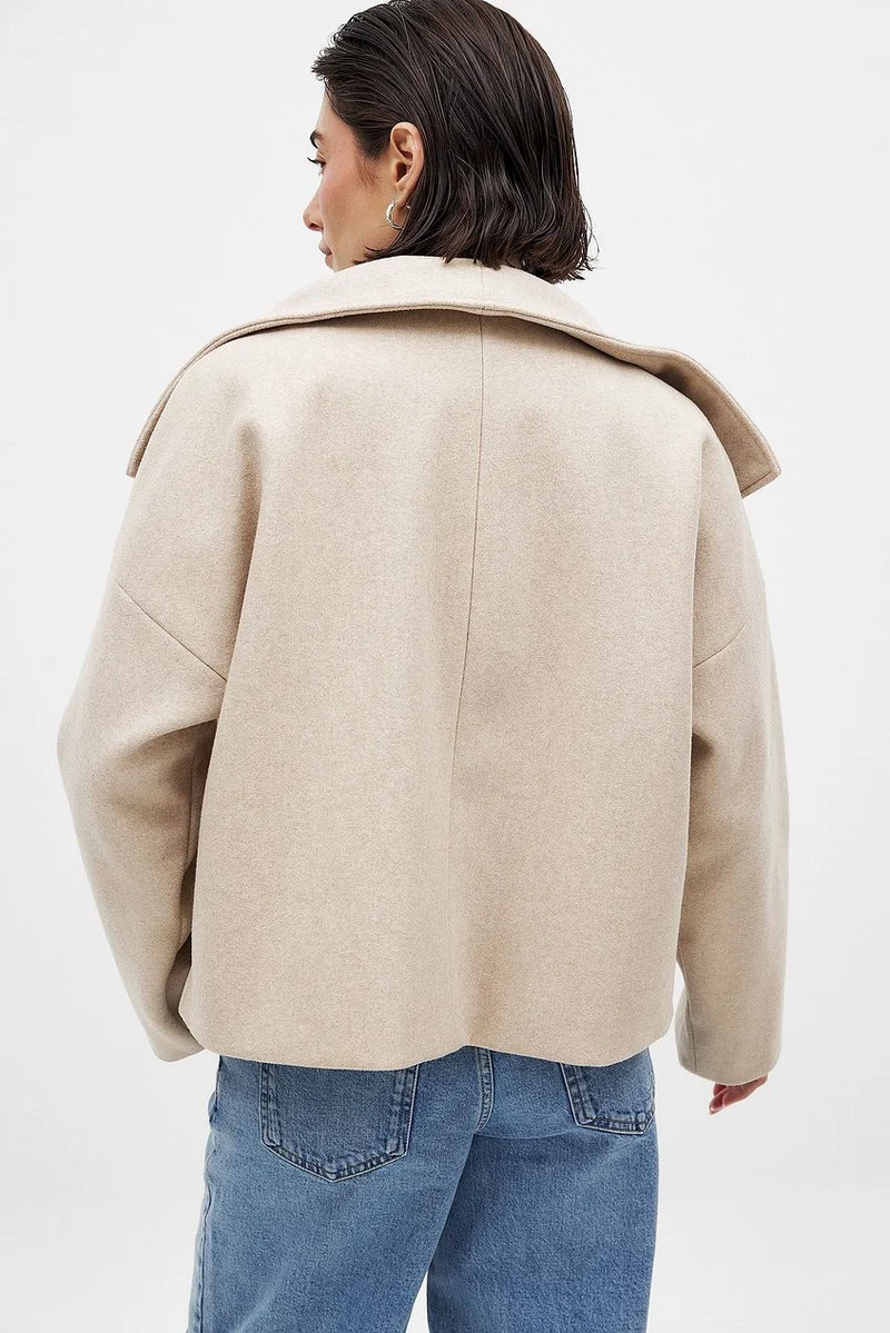 Damen Kurzer Trenchcoat Doppelreihig