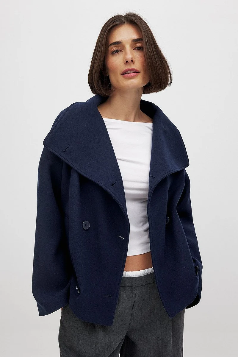 Damen Kurzer Trenchcoat Doppelreihig