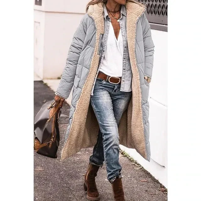 Stilvoller langer Mantel für Damen, Teddy Coat