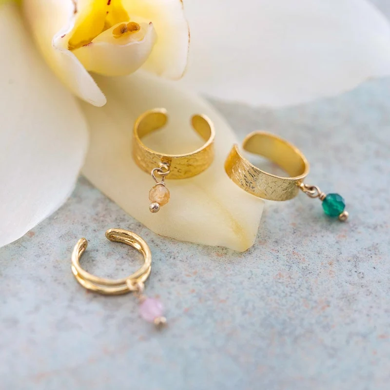 Manžetová náušnice - Citrín