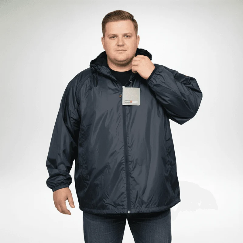 BigTiger Regenjacke Herren Übergröße 4XL-12XL Schwarz Navy leicht