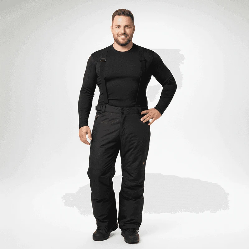 BigTiger Skihose Herren Übergröße 3XL-12XL Schwarz