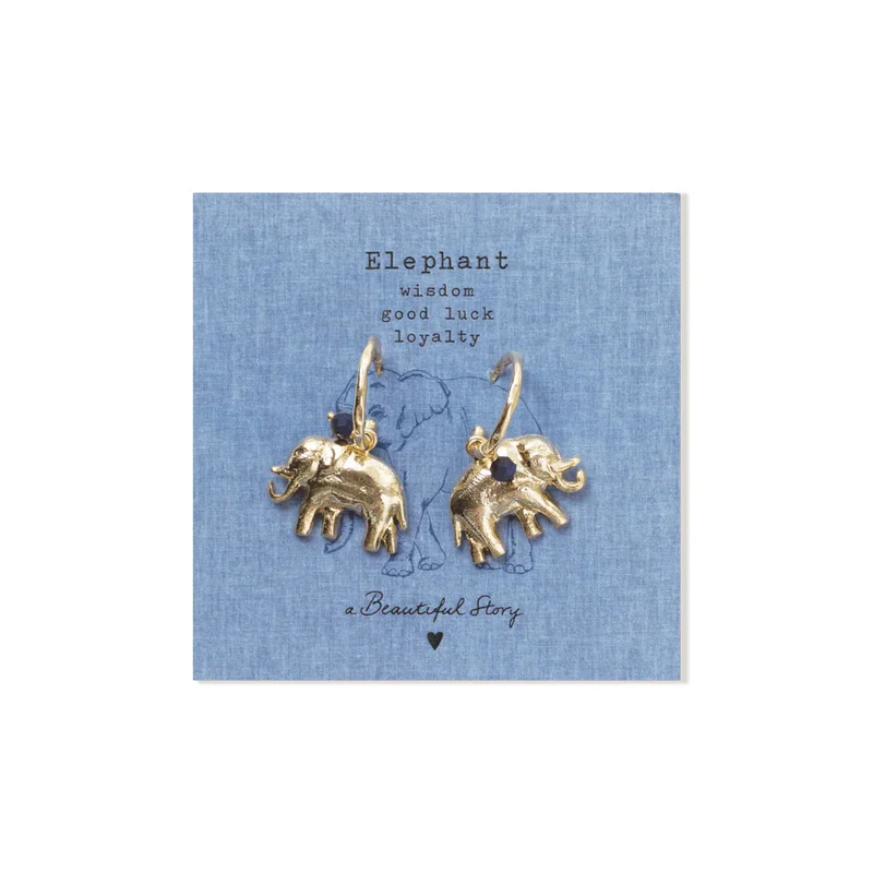 Pozlacené náušnice Rebel Elephant – Lapis Lazuli
