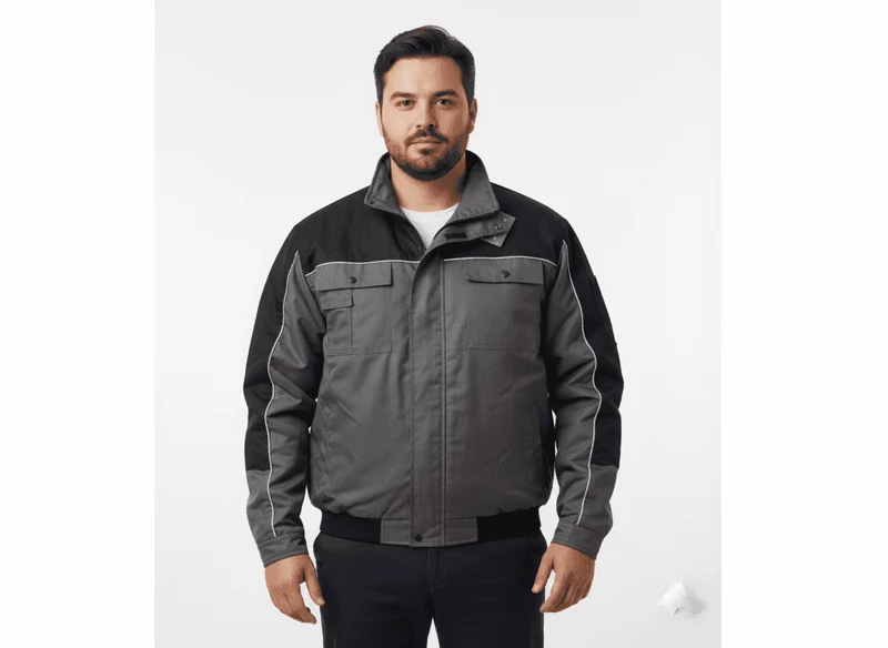 BigTiger Arbeitsjacke Herren Übergröße 3XL-10XL, Grau