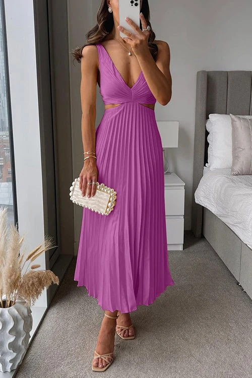 Elsa | Elegantes Plissiertes Maxikleid