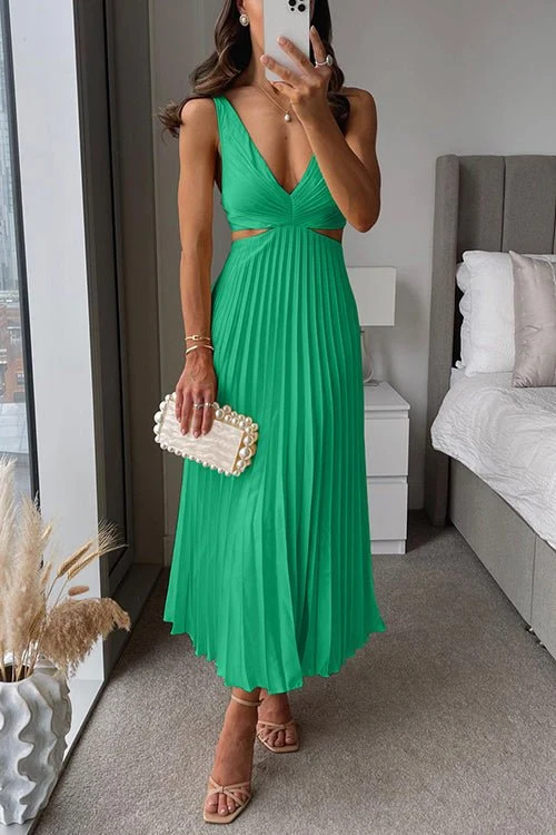 Elsa | Elegantes Plissiertes Maxikleid