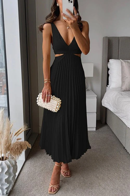 Elsa | Elegantes Plissiertes Maxikleid
