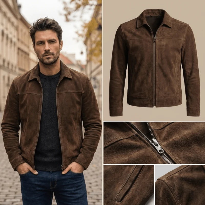 Jakub™ – Wildlederjacke mit Reißverschluss