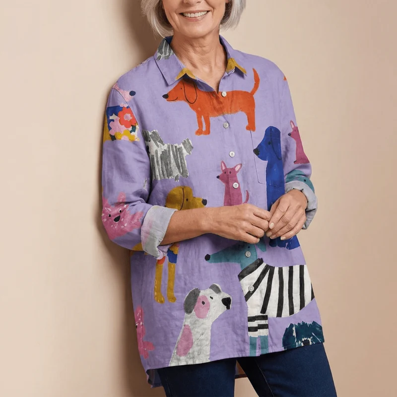 Audrey™ - Künstlerisches Button-Up Hemd