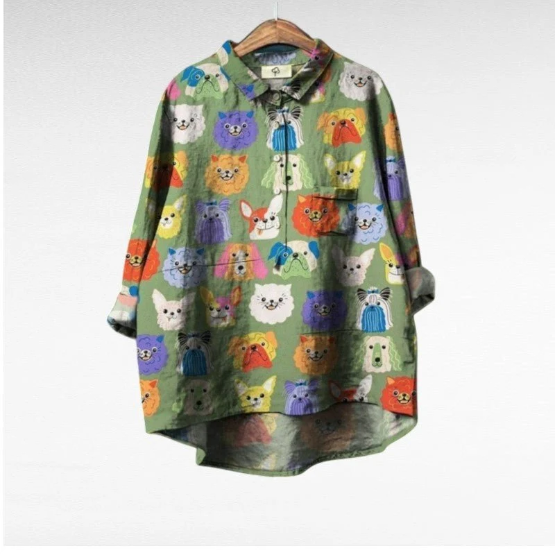 Audrey™ - Künstlerisches Button-Up Hemd